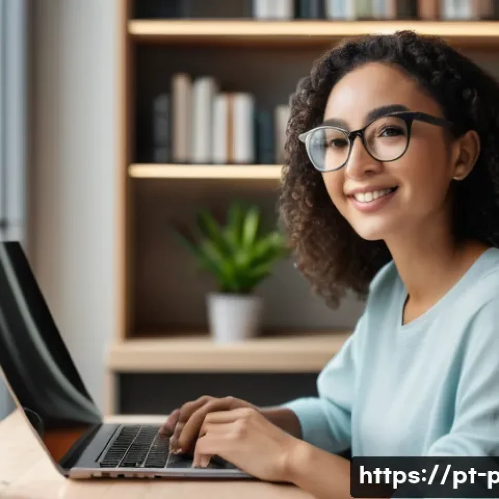 웹캠의 자동 초점과 수동 초점 차이 - A modern home office setup featuring a sleek webcam with autofocus on a desktop computer, a young pr...