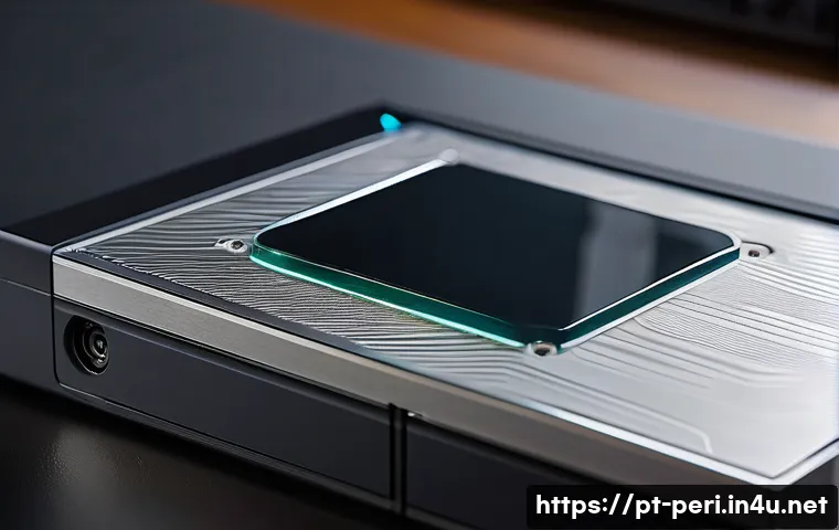 외장 하드 드라이브의 충격 방지 기능 - A close-up, high-resolution image of an external hard drive featuring built-in motion sensors and in...