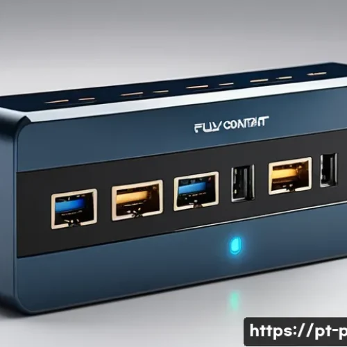 Home 31 USB 허브의 데이터 전송 속도 차이 - A sleek, modern USB hub with multiple ports including USB